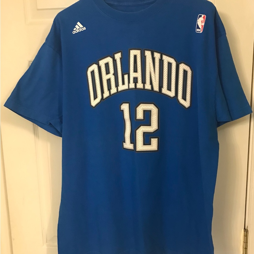 Adidas Tee Shirt - Men’s size L - Blue/White/Black - Orlando Magic/Dwight Howard